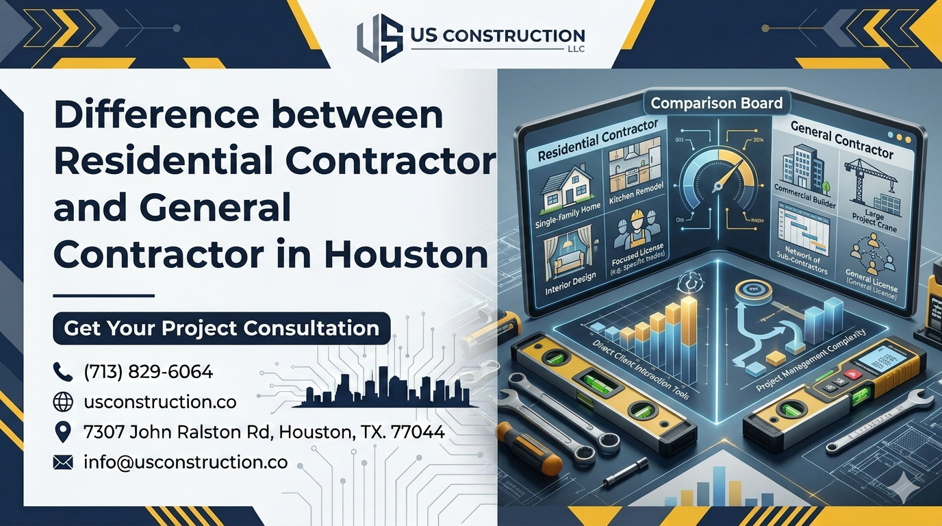 Difference between Residential Contractor and General Contractor in Houston